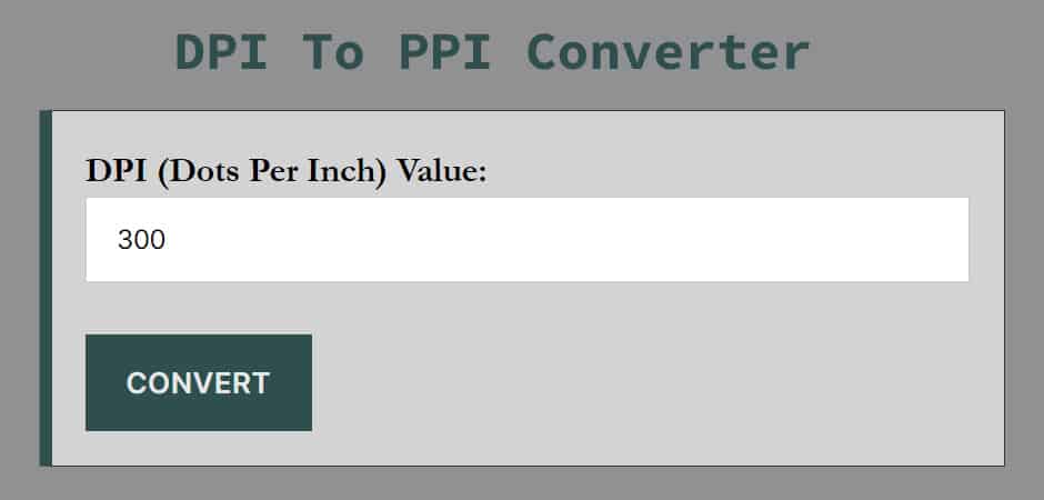 DPI To PPI Converter