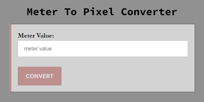 Meter To Pixel Converter