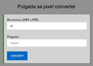 Pulgada sa pixel converter