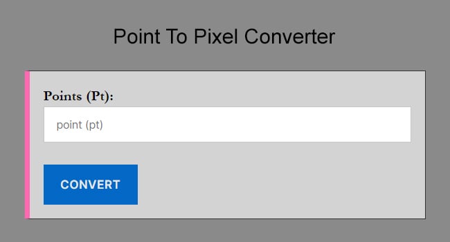 Point To Pixel Converter
