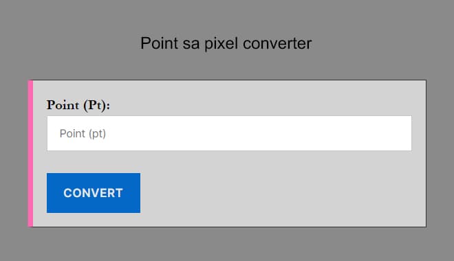 Point sa pixel converter