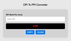 DPI To PPI Converter | Fast & Accurate Tool