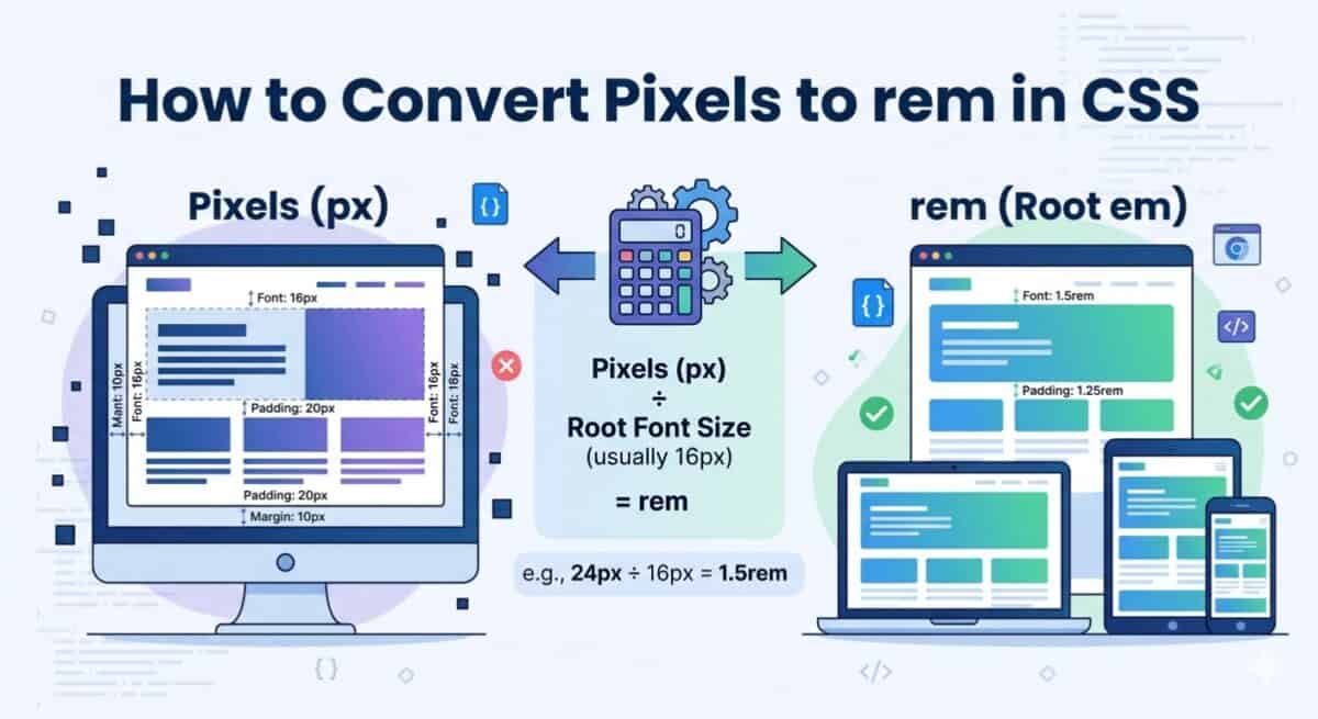 How to Convert Pixels to rem in CSS