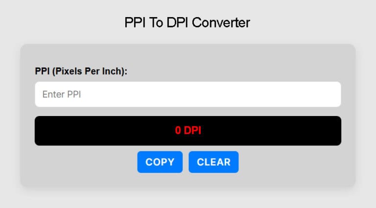 PPI To DPI Converter | Instant & Free