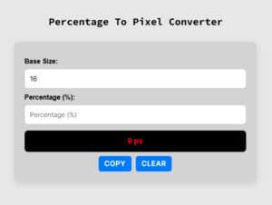 Percentage to Pixel Converter | % to PX Calculator